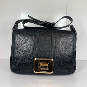 Authentic Michael Kors Black Pebbled Leather
